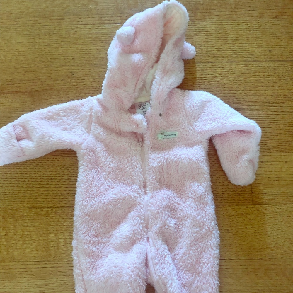 Baby girls Sherpa hooded bunting